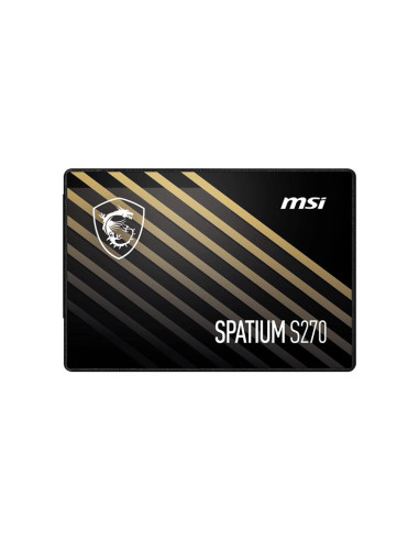 SSD, MSI, SPATIUM S270, 960GB, SATA, 3D NAND, Write speed 450 MBytes/sec, Read speed 500 MBytes/sec, 2,5", TBW 500 TB, MTBF 200