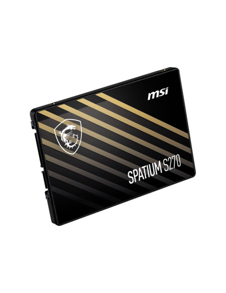 SSD, MSI, SPATIUM S270, 960GB, SATA, 3D NAND, Write speed 450 MBytes/sec, Read speed 500 MBytes/sec, 2,5", TBW 500 TB, MTBF 200