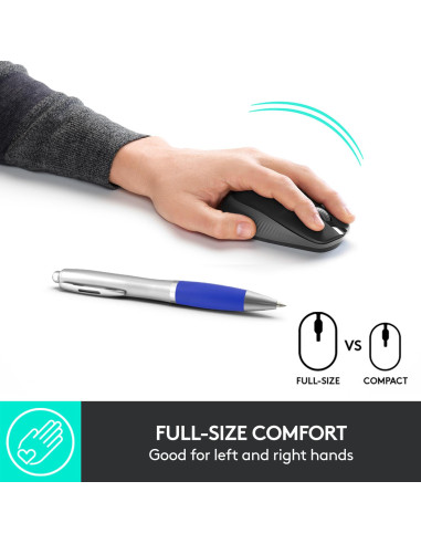 MOUSE USB OPTICAL WRL M190/CHARCOAL 910-005905 LOGITECH