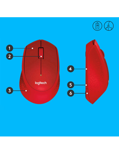 MOUSE USB OPTICAL WRL M330/SILENT RED 910-004911 LOGITECH
