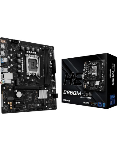 Mainboard, ASROCK, Intel B860 Express, LGA1851, Micro-ATX, Memory DDR5, Memory slots 2, B860M-H2