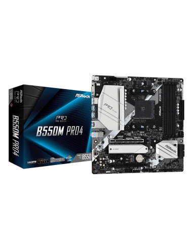 Mainboard, ASROCK, AMD B550, SAM4, MicroATX, 1xPCI-Express 3.0 1x, 1xPCI-Express 3.0 16x, 1xM.2, 1xPCI-Express 4.0 16x, Memory 