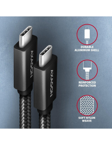 CABLE USB-C TO USB-C 1M 100W/BLACK BUCM32-CM10AB AXAGON