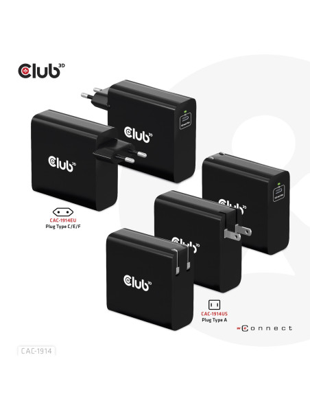 MOBILE TRAVEL CHARGER USB-C/140W GAN CAC-1914EU CLUB3D