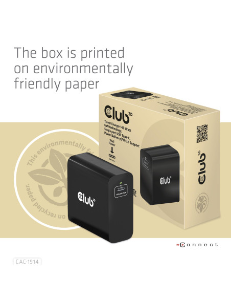 MOBILE TRAVEL CHARGER USB-C/140W GAN CAC-1914EU CLUB3D