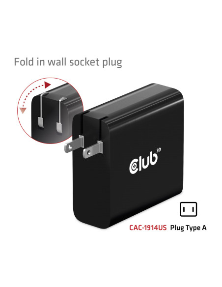 MOBILE TRAVEL CHARGER USB-C/140W GAN CAC-1914EU CLUB3D