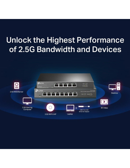 Switch, TP-LINK, TL-SG108-M2, Desktop/pedestal, TL-SG108-M2