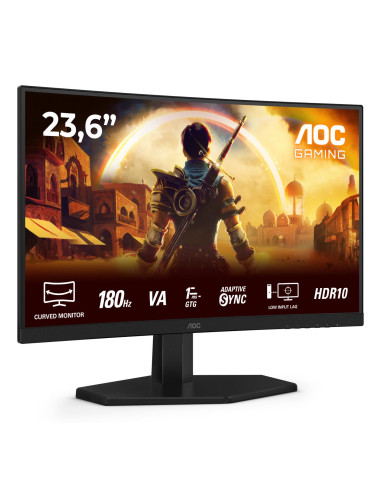 LCD Monitor, AOC, 23.6 ", 1920 x 1080 pixels, Full HD, Native aspect ratio 16:9, LED, Curved, C24G42E