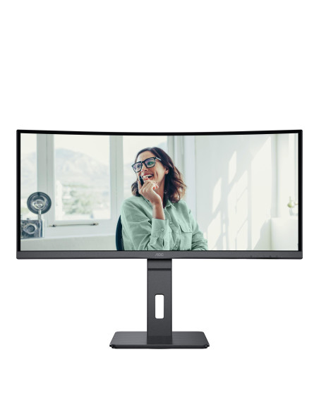 LCD Monitor, AOC, 34 ", 3440 x 1440 pixels, UltraWide Quad HD, Native aspect ratio 21:9, LED, Curved, CU34P3CV