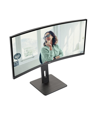 LCD Monitor, AOC, 34 ", 3440 x 1440 pixels, UltraWide Quad HD, Native aspect ratio 21:9, LED, Curved, CU34P3CV