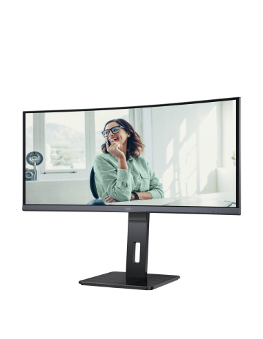 LCD Monitor, AOC, 34 ", 3440 x 1440 pixels, UltraWide Quad HD, Native aspect ratio 21:9, LED, Curved, CU34P3CV