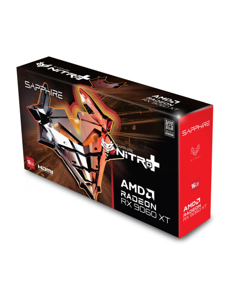Graphics Card, SAPPHIRE, AMD Radeon RX 9060 XT, 16 GB, GDDR6, 128 bit, PCIE 5.0 16x, Triple slot Fansink, 11350-01-20G