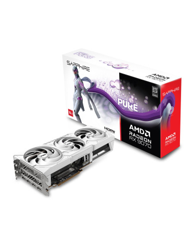 Graphics Card, SAPPHIRE, AMD Radeon RX 9070, 16 GB, GDDR6, 256 bit, PCIE 5.0 16x, Triple slot Fansink, 2xHDMI, 2xDisplayPort, 1