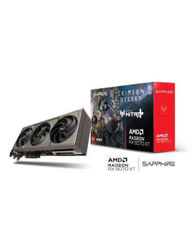 Graphics Card, SAPPHIRE, AMD, Radeon RX 9070 XT, 16 GB, GDDR6, 256 bit, PCI Express x16 5.0, Active, 11348-10-20G