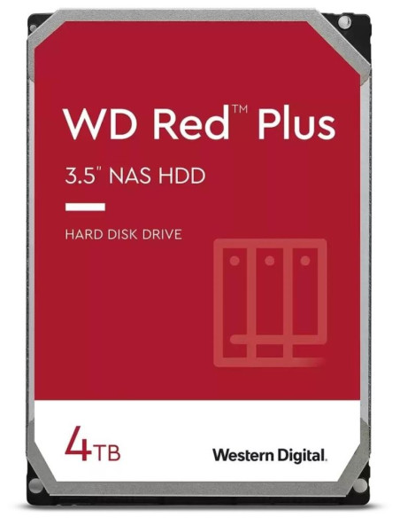 HDD, WESTERN DIGITAL, Red Plus, 4TB, SATA 3.0, 128 MB, 5400 rpm, 3,5", WD40EFZX