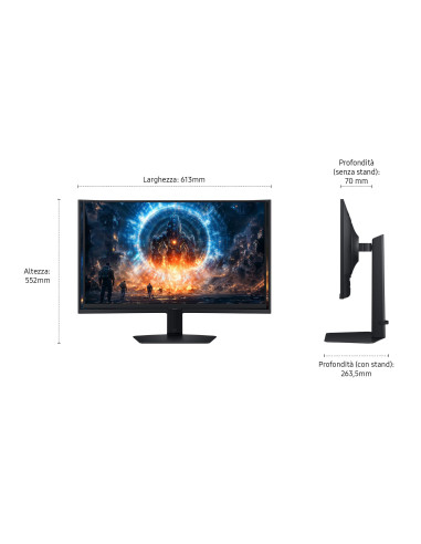 LCD Monitor, SAMSUNG, 27 ", 2560 x 1440 pixels, Quad HD, Native aspect ratio 16:9, LCD, Flat, LS27FG602EUXEN
