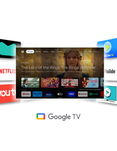 TV Set, THOMSON, 50", 4K/Smart, QLED, 3840x2160, Wireless LAN, Bluetooth, Google TV, Black, 50QG7C14