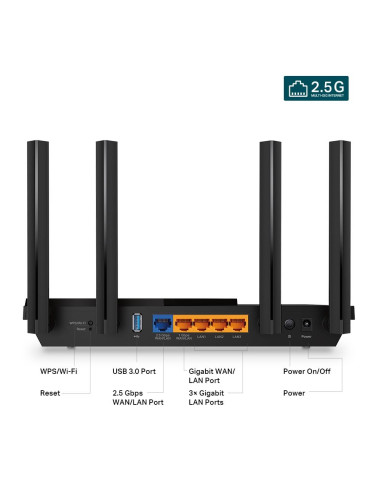 Wireless Router, TP-LINK, Wireless Router, 3000 Mbps, Wi-Fi 6, IEEE 802.11a, IEEE 802.11 b/g, IEEE 802.11n, IEEE 802.11ac, IEEE