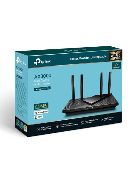 Wireless Router, TP-LINK, Wireless Router, 3000 Mbps, Wi-Fi 6, IEEE 802.11a, IEEE 802.11 b/g, IEEE 802.11n, IEEE 802.11ac, IEEE