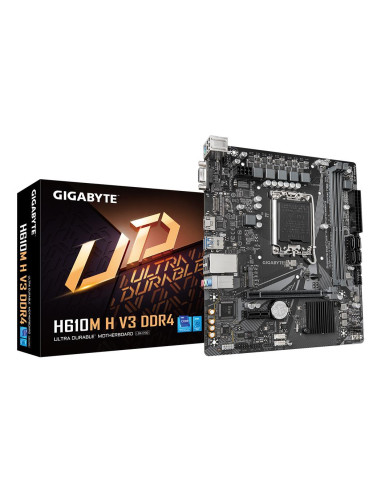 Mainboard, GIGABYTE, Intel H610, LGA1700, Micro-ATX, Memory DDR4, Memory slots 2, 1xPCI-Express 3.0 1x, 1xPCI-Express 4.0 16x, 