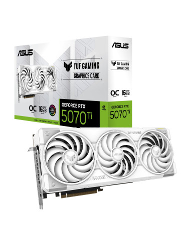 Graphics Card, ASUS, NVIDIA, GeForce RTX 5070 Ti, 16 GB, GDDR7, 256 bit, PCI Express 5.0, Active, RTX5070TI-O16G-WHITE-GAM
