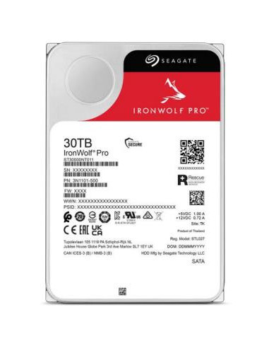 HDD, SEAGATE, IronWolf Pro, 30TB, 512 MB, 7200 rpm, 3,5", ST30000NT011