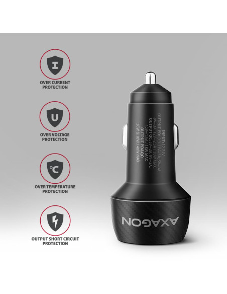 MOBILE CHARGER CAR USB 2PORT/48W PWC-PQ48 AXAGON