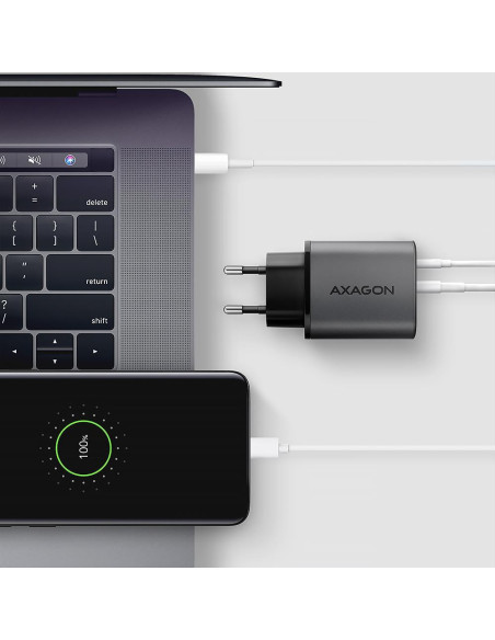 MOBILE CHARGER WALL USB 67W/GAN 2PORT ACU-PQ67 AXAGON