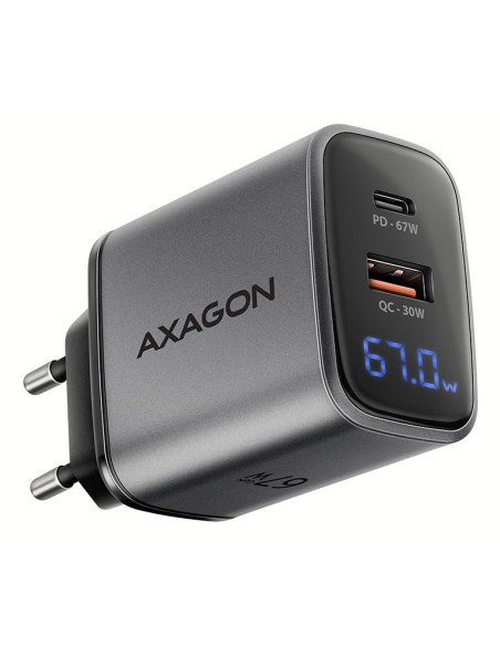 MOBILE CHARGER WALL USB 67W/GAN 2PORT ACU-PQ67D AXAGON