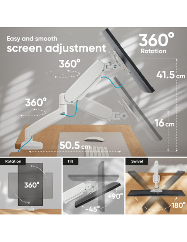 MONITOR ACC DESK MOUNT/13-32" WHITE G80-W ONKRON