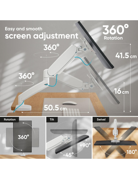MONITOR ACC DESK MOUNT/13-32" WHITE G80-W ONKRON
