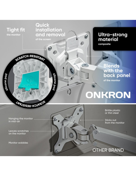 MONITOR ACC DESK MOUNT/13-32" WHITE G80-W ONKRON