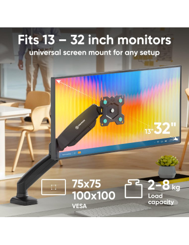 MONITOR ACC DESK MOUNT/13-32" BLACK G80-B ONKRON