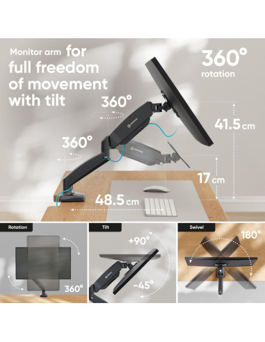 MONITOR ACC DESK MOUNT/13-32" BLACK G80-B ONKRON