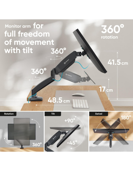 MONITOR ACC DESK MOUNT/13-32" BLACK G80-B ONKRON