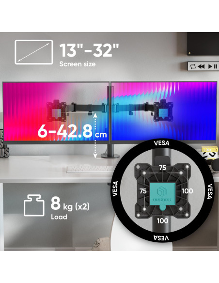 MONITOR ACC DESK MOUNT/13-32" BLACK D221E-B ONKRON