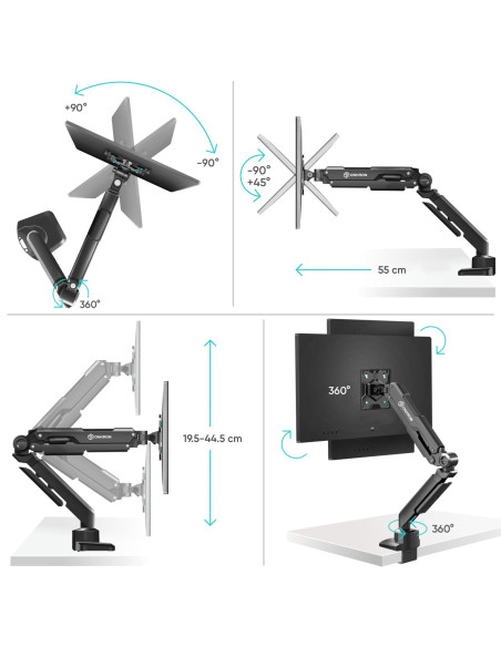 MONITOR ACC DESK MOUNT/13-34" BLACK G90-B ONKRON