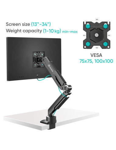 MONITOR ACC DESK MOUNT/13-34" BLACK G90-B ONKRON