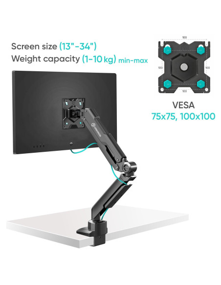 MONITOR ACC DESK MOUNT/13-34" BLACK G90-B ONKRON