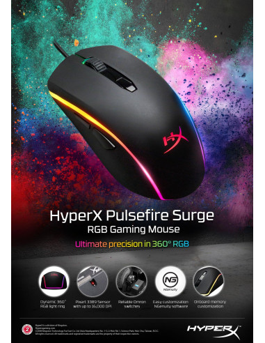 MOUSE USB OPTICAL PULSEFIRE/SURGE HX-MC002B HYPERX