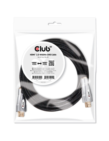 CABLE HDMI TO HDMI 5M/M/M CAC-2312 CLUB3D
