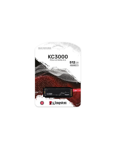 SSD, KINGSTON, KC3000, 512GB, M.2, NVMe, 3D TLC, Write speed 3900 MBytes/sec, Read speed 7000 MBytes/sec, TBW 400 TB, MTBF 1800