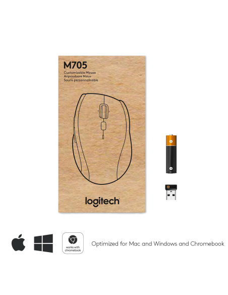 MOUSE USB LASER WRL M705/BLACK 910-001949 LOGITECH