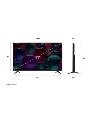 TV Set, LG, 55", 4K/Smart, 3840x2160, Wireless LAN, Bluetooth, webOS, 55UA73003LA
