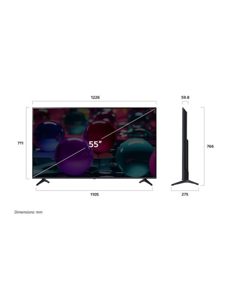 TV Set, LG, 55", 4K/Smart, 3840x2160, Wireless LAN, Bluetooth, webOS, 55UA73003LA
