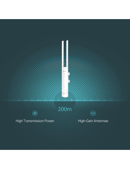 Access Point, TP-LINK, 300 Mbit/s, 1xLAN ports, 2xAntennas quantity, EAP113-OUTDOOR
