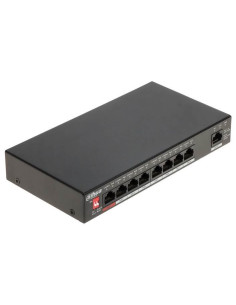 Switch, DAHUA, Type L2, Desktop/pedestal, Rack, 1x10Base-T / 100Base-TX / 1000Base-T, PoE ports 8, 96 Watts, DH-PFS3009-8ET1GT-9