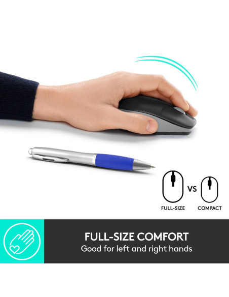 MOUSE USB OPTICAL WRL M190/GREY 910-005906 LOGITECH