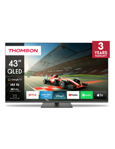 TV Set, THOMSON, 43 ", 4K Ultra HD, 3840 x 2160 pixels, Flat, 16:9, QLED Pro, 43QG7C04