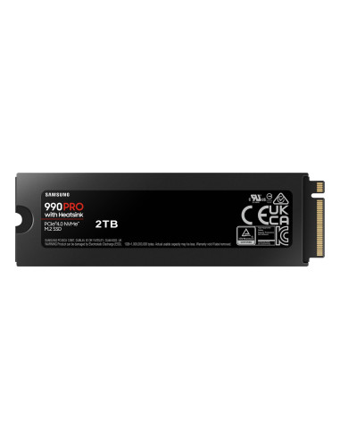 SSD, SAMSUNG, 990 PRO with Heatsink, 2TB, M.2, PCIE, NVMe, MLC, Write speed 6900 MBytes/sec, Read speed 7450 MBytes/sec, 2.3mm,